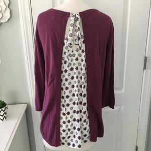 LOFT sweater with tied/patterned back NWT Small